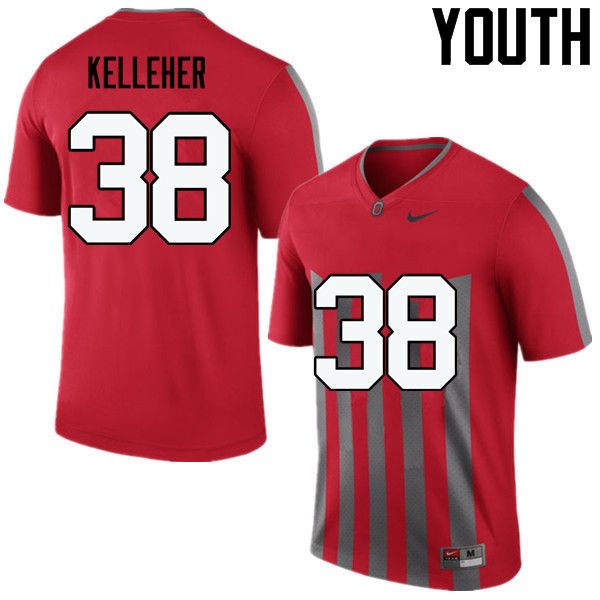 Youth Ohio State Buckeyes #38 Logan Kelleher Throwback Game College Stitched Football Jersey 23LD041VH